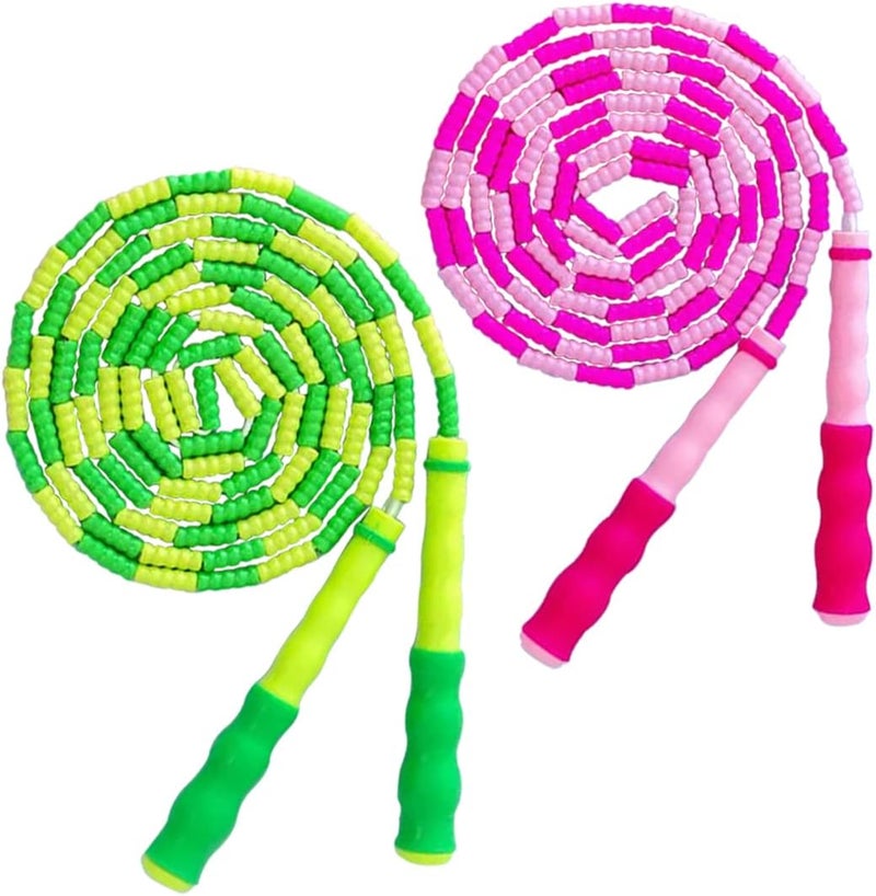 TYSISKNO Jump Rope for Kids Girls and Boys, Soft Beaded Jump Ropes, Adjustable Skipping Rope, Tangle-Free Segmented Rope for Kid and Women Men Adults Exercise, Keeping Fit, Training - 9.2Ft - Image 1